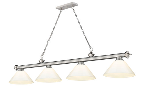 Cordon 4 Light Billiard in Brushed Nickel (2306-4BN-PWH)