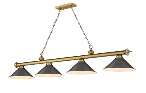 Cordon 4 Light Billiard in Rubbed Brass (2306-4RB-BRZ15)