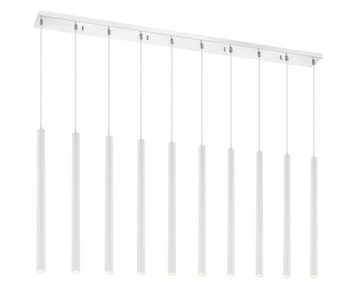 Forest 10 Light Linear Chandelier in Chrome (917MP24-WH-LED-10LCH)