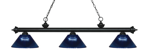 Riviera 3 Light Billiard Light in Matte Black (200-3MB-ARDB)