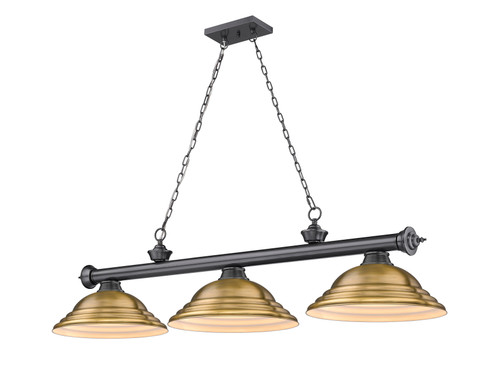 Cordon 3 Light Billiard in Bronze Plate (2306-3BP-SRB)