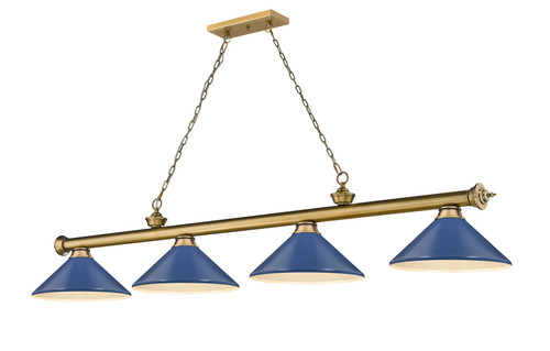 Cordon 4 Light Billiard in Rubbed Brass (2306-4RB-MNB)