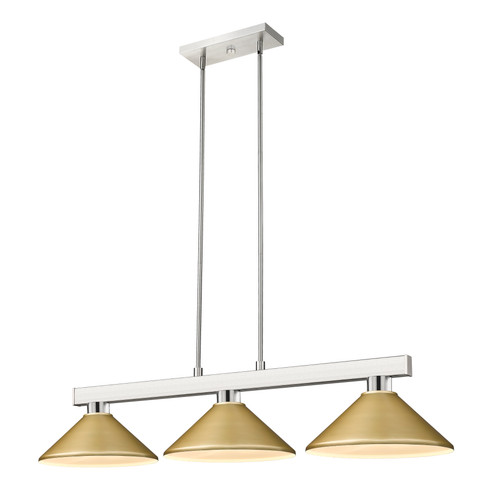 Cobalt 3 Light Billiard Light in Brushed Nickel (152BN-MSG)