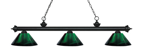 Riviera 3 Light Billiard Light in Matte Black (200-3MB-ARG)