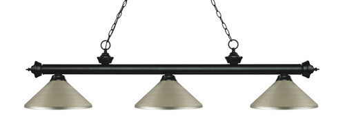 Riviera 3 Light Billiard Light in Matte Black (200-3MB-MAS)