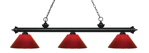 Riviera 3 Light Billiard Light in Matte Black  (200-3MB-PRD)