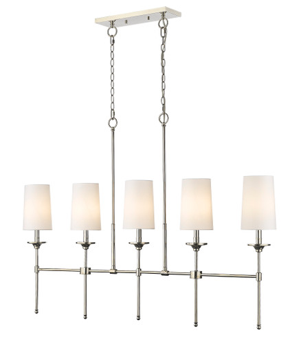 Emily 5 Light Island in Polished Nickel (3033-5L-PN)