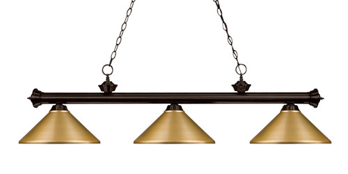 Riviera 3 Light Billiard Light in Bronze (200-3BRZ-MSG)