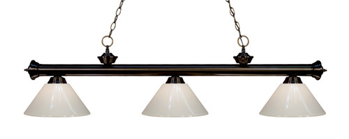 Riviera 3 Light Billiard Light in Bronze (200-3BRZ-PWH)