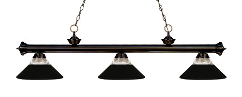 Riviera 3 Light Billiard Light in Bronze (200-3BRZ-RMB)