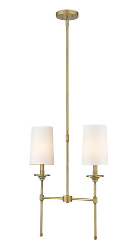 Emily 2 Light Island in Rubbed Brass (3033-2L-RB)