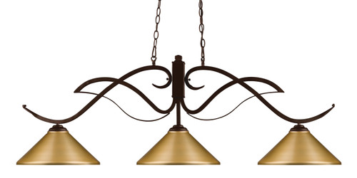 Phoenix 3 Light Island/Billiard in Bronze (126BRZ-MSG)