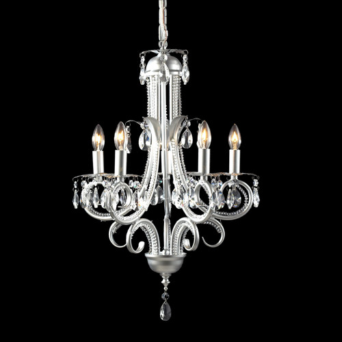 Pearl 5 Light Mini Chandelier In Silver (849S)