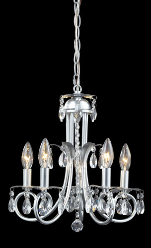 Pearl 5 Light Crystal Chandelier in Silver (852S)