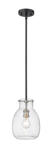 Bella 1 Light Mini Pendant in Matte Black + Brushed Nickel (476MP-ROD-MB-BN)