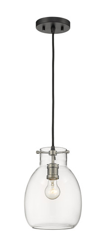 Bella 1 Light Mini Pendant in Matte Black + Brushed Nickel (476MP-MB-BN)