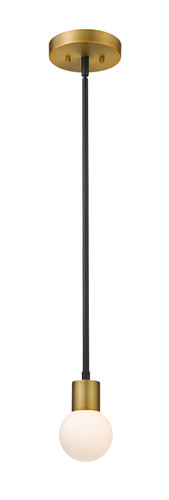 Neutra 1 Light Mini Pendant in Matte Black + Foundry Brass (621MP-MB-FB)