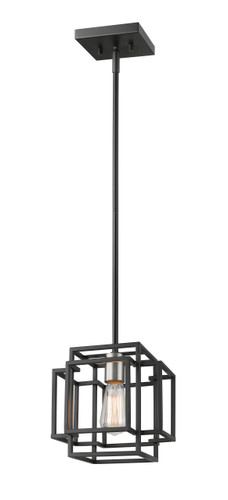 Titania 1 Light Mini Pendant in Black + Brushed Nickel (454MP-BK-BN)