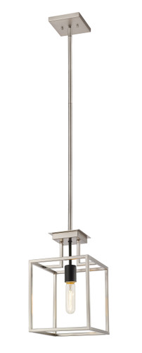 Quadra 1 Light Mini Pendant in Brushed Nickel + Black (456MP-BN-BK)