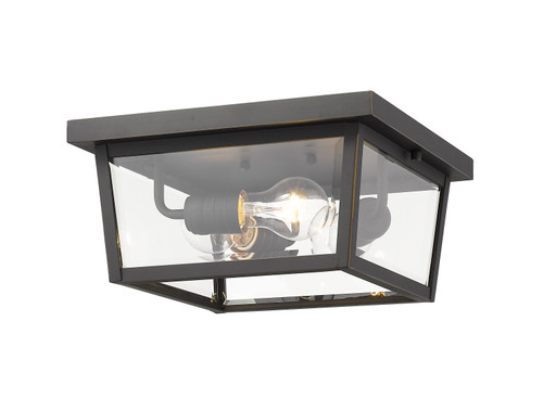 Beacon 3 Light Outdoor Flush Ceiling Mount Fixture in Oil Rubbed Bronze (568F-ORB)
