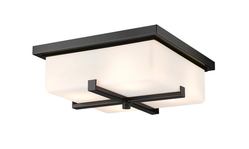 Sana 4 Light Outdoor Flush Ceiling Mount Fixture in Black (593F-BK)