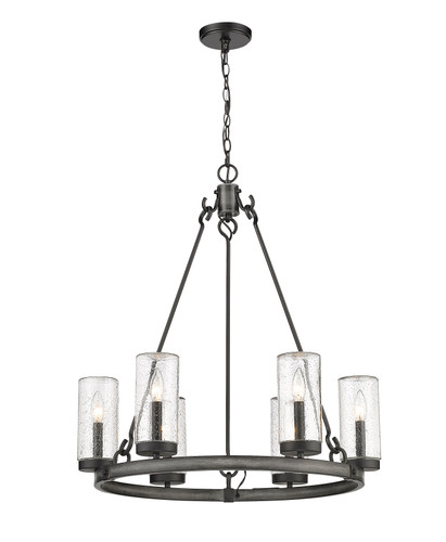 Marlow 6 Light Outdoor Pendant in Ashen Barnboard (589-6ABB)