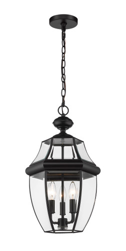 Westover 3 Light Outdoor Chain Mount Ceiling Fixture in Black (580CHB-BK)