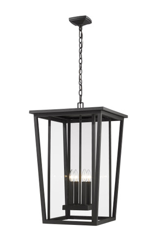 Seoul 4 Light Outdoor Chain Mount Ceiling Fixture in Black (571CHXXL-BK)