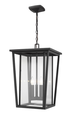 Seoul 3 Light Outdoor Chain Mount Ceiling Fixture in Black (571CHXL-BK)