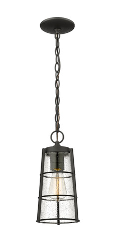 Helix 1 Light Outdoor Chain Mount Ceiling Fixture in Black (591CHM-BK)