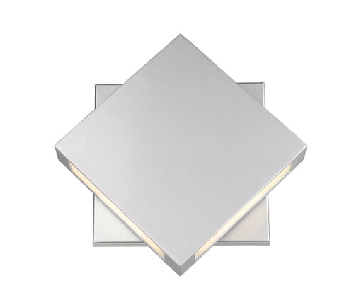 Quadrate 2 Light Outdoor Wall Sconce in Silver (572B-SL-LED)