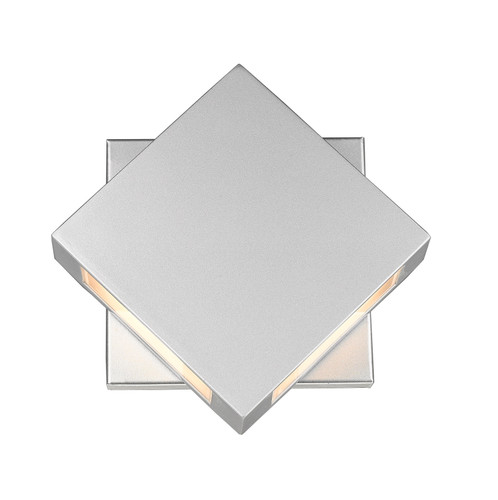 Quadrate 2 Light Outdoor Wall Sconce in Silver (572S-SL-LED)