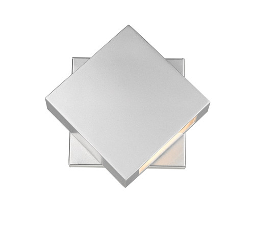 Quadrate 1 Light Outdoor Wall Sconce in Silver (573S-SL-LED)