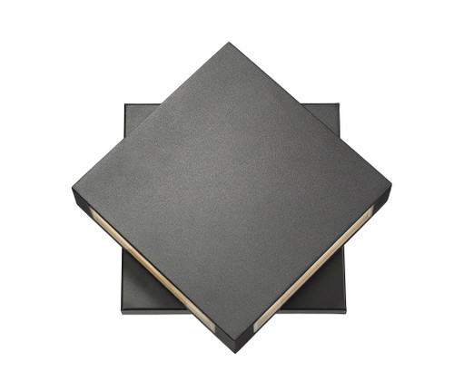 Quadrate 2 Light Outdoor Wall Sconce in Black (572B-BK-LED)