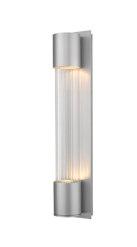 Striate 2 Light Outdoor Wall Sconce in Silver (575B-SL-LED)