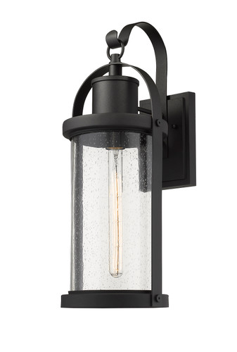 Roundhouse 1 Light Outdoor Wall Sconce in Black (569B-BK)