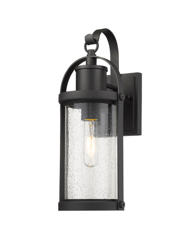 Roundhouse 1 Light Outdoor Wall Sconce in Black (569S-BK)