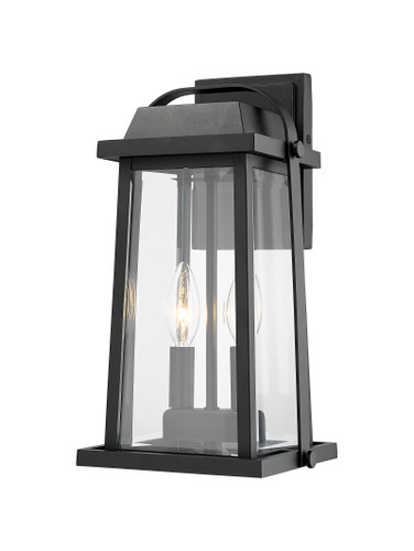 Millworks 2 Light Outdoor Wall Sconce in Black (574M-BK)