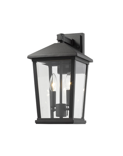 Beacon 2 Light Outdoor Wall Sconce in Black (568M-BK)