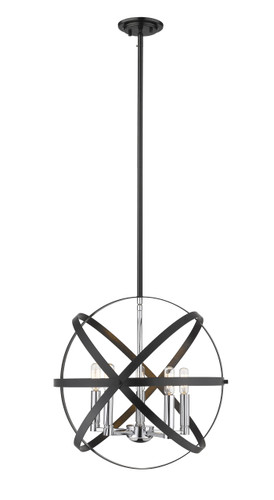 Cavallo 5 Light Pendant in Hammered Black + Chrome (463-18HBK-CH)
