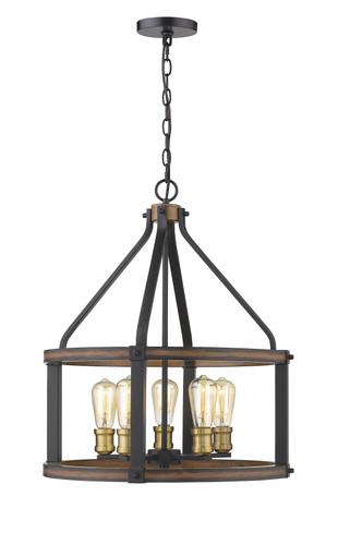 Kirkland 5 Light Pendant in Rustic Mahogany (472-5D-RM)