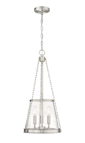 Prescott 3 Light Pendant in Brushed Nickel (341P12-BN)