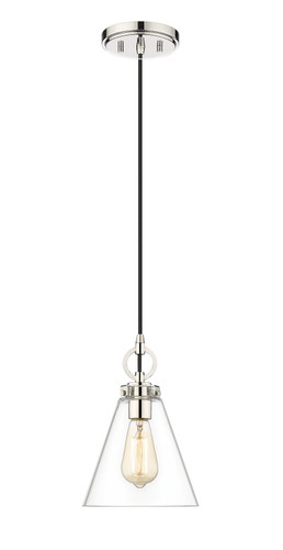 Z-Lite Harper 1 Light Pendant in Polished Nickel (3034P8-PN)