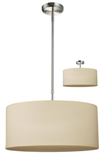 Albion 3 Light Pendant In Brushed Nickel (171-20C-C)