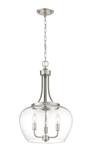 Joliet 3 Light Pendant in Brushed Nickel (473P16-BN)