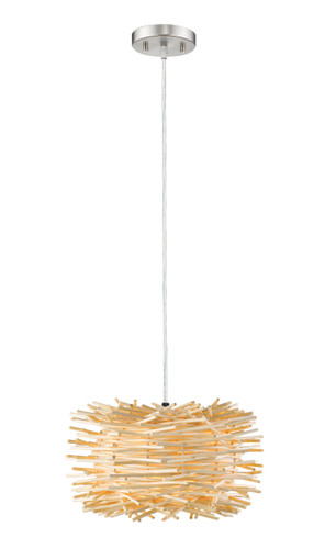 Sora 1 Light Pendant in Brushed Nickel (459-12NAT)