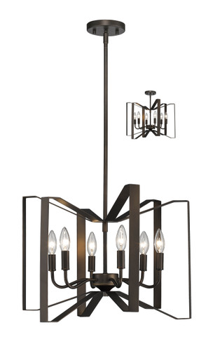 Marsala 6 Light Chandelier in Bronze (4000P-BRZ)