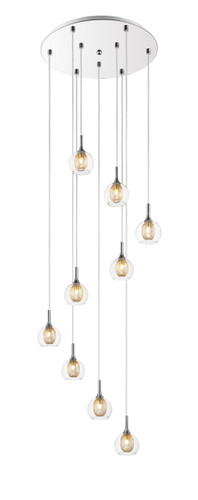 Auge 9 Light Pendant In Chrome (905-9)