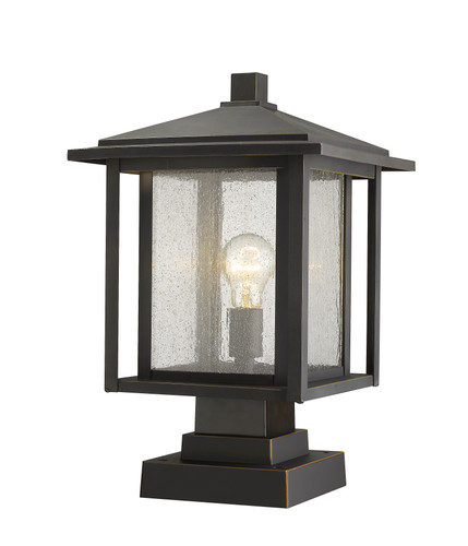 Aspen 1 Light Outdoor Pier Mounted Fixture in Oil Rubbed Bronze (554PHBS-SQPM-ORB)