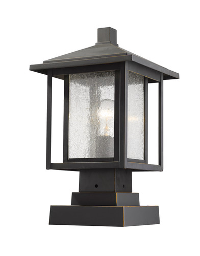 Aspen 1 Light Outdoor Pier Mounted Fixture in Oil Rubbed Bronze (554PHMS-SQPM-ORB)